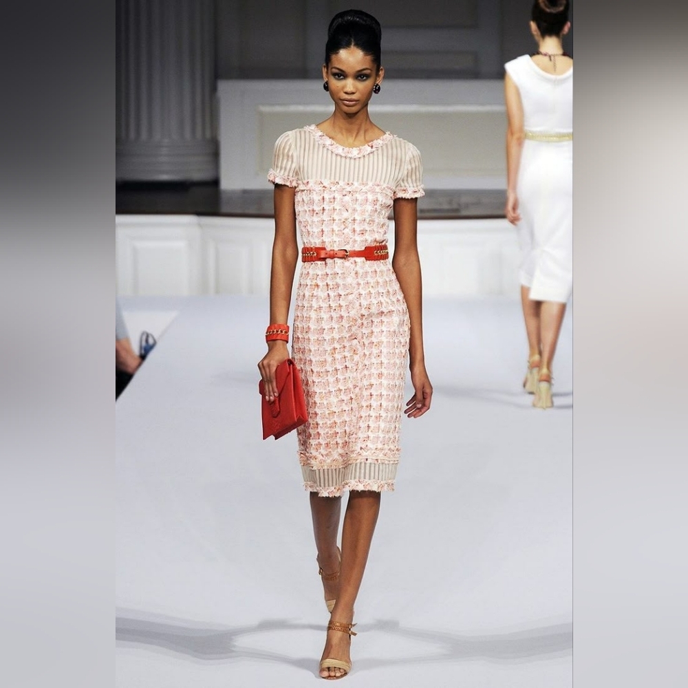 Oscar De La Renta Runway Collectible Pink Tweed Dress